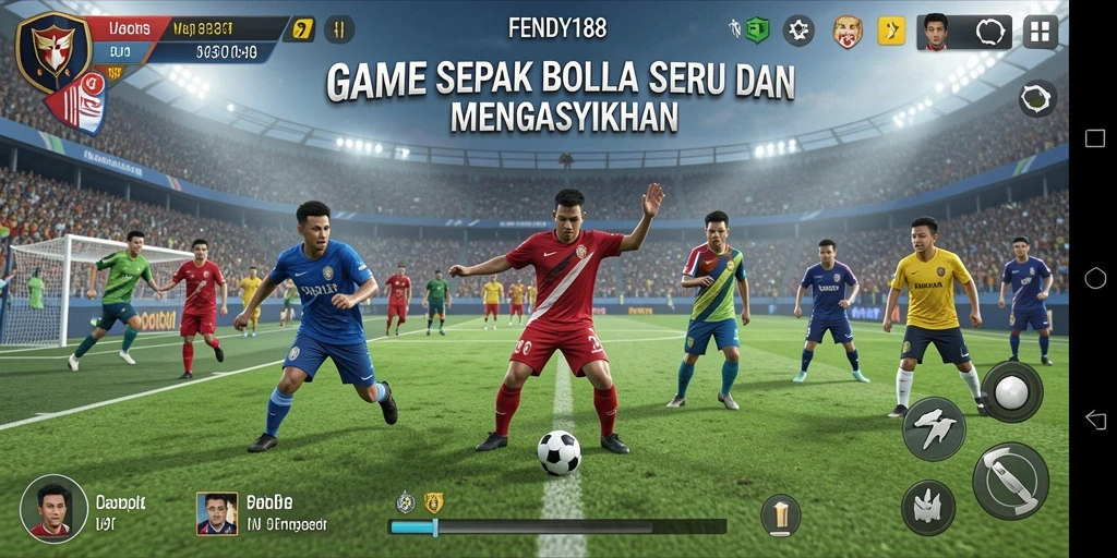 Tangkapan layar utama FENDY188 menunjukkan pertandingan sepak bola yang intens.