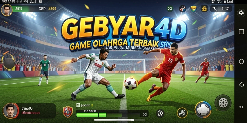 Screenshot gameplay GEBYAR4D menampilkan aksi seru di lapangan.