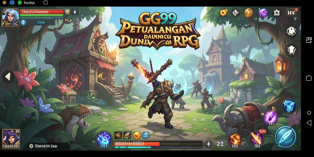 Tangkapan layar dari gameplay GG99 yang menampilkan pertarungan seru dan eksplorasi dunia.