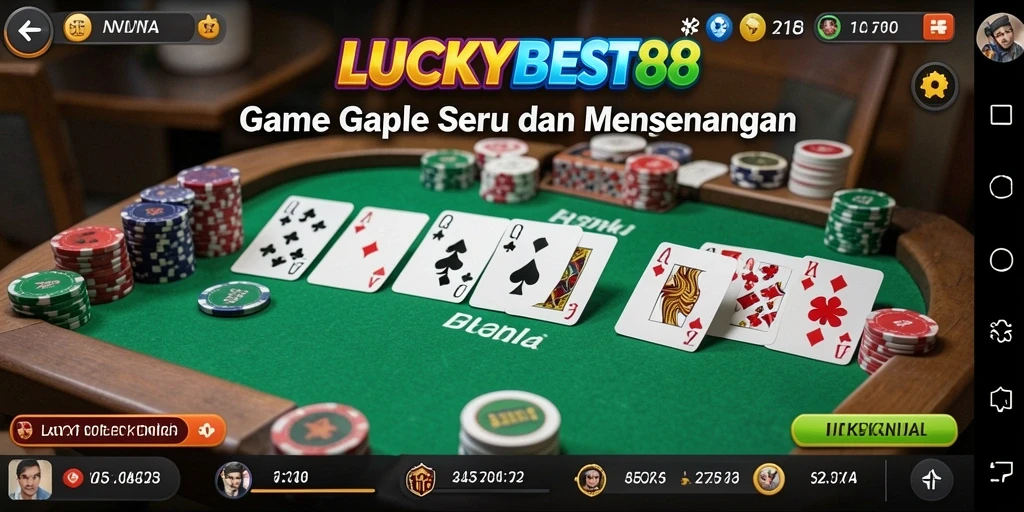 Screenshot gameplay menunjukkan serunya bermain Gaple di LUCKYBEST88.