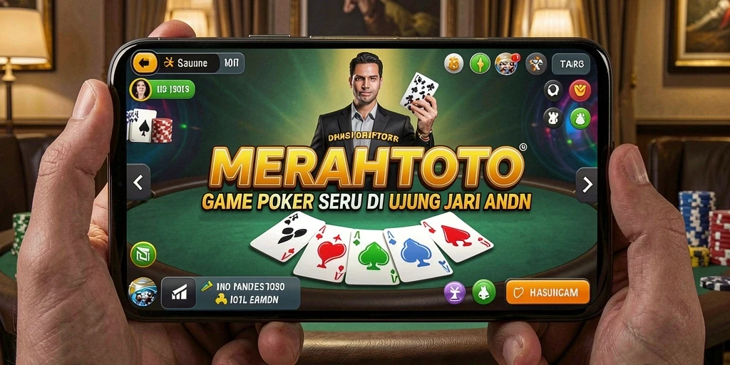 Tampilan gameplay seru dalam aplikasi Poker MERAHTOTO.