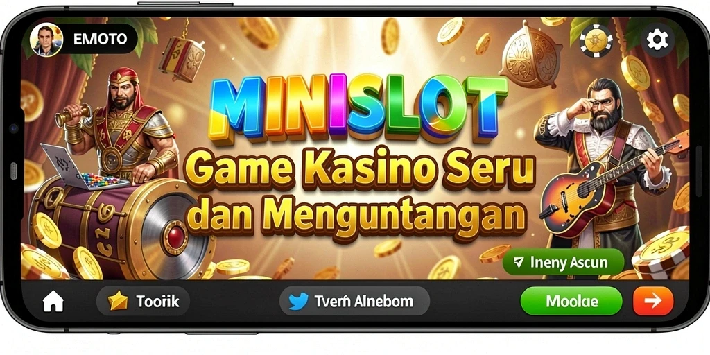 Screenshot utama gameplay permainan Kasino yang penuh warna.