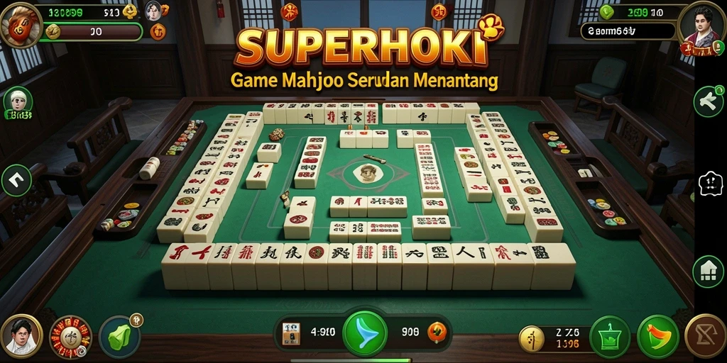 Screenshot gameplay SUPERHOKI menampilkan aksi seru Mahjong.