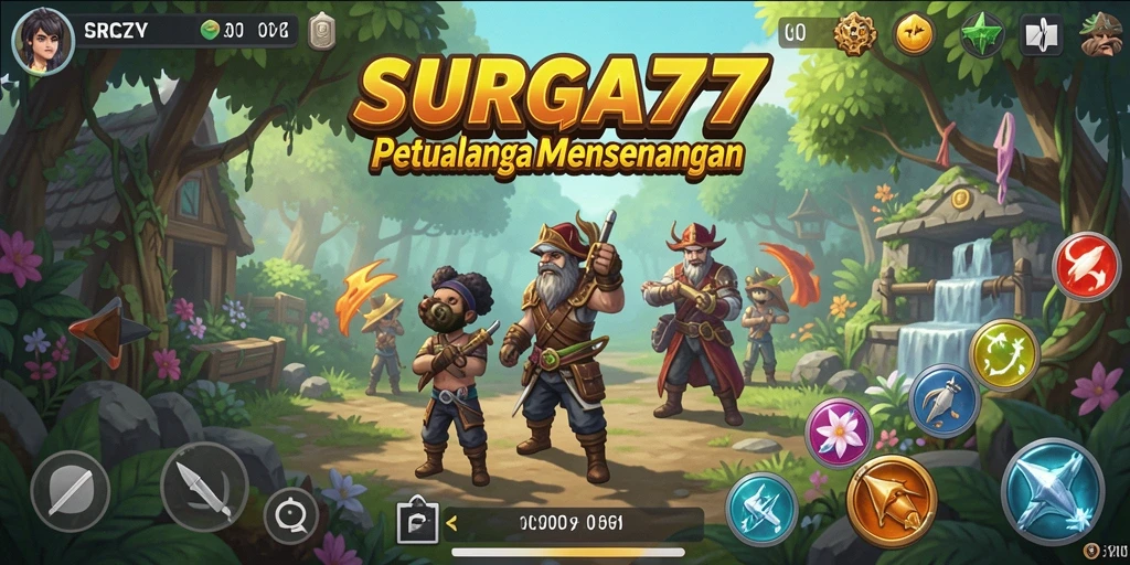 Screenshot game <strong>SURGA77</strong> menampilkan grafik colorful dan gameplay yang menyenangkan.