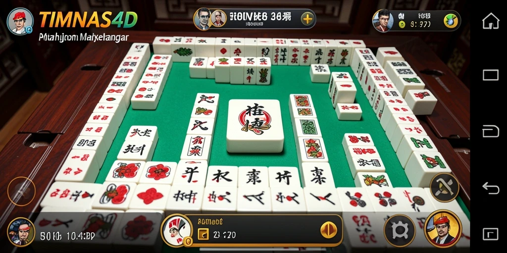 Tampilan gameplay Mahjong yang menarik dalam TIMNAS4D.